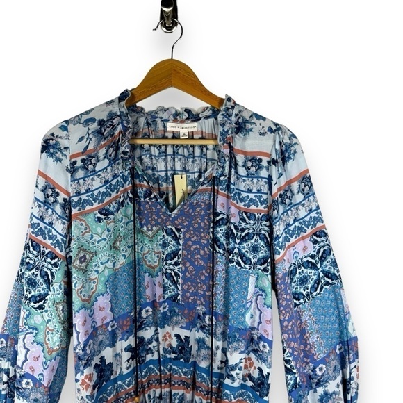 4 for $20 SALE! Francesca's Collections Peasant Bodysuit, Paisley, Size XL - Picture 2 of 12